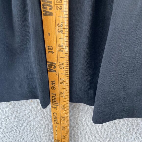 Ann Taylor Dress Womens 14 Black Embroidered Shift Long Balloon Sleeve Ruffle - Picture 9 of 10